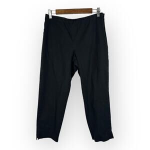 Eileen Fisher Womens size Medium Cropped Pants Side Zip Elastic Waist Black